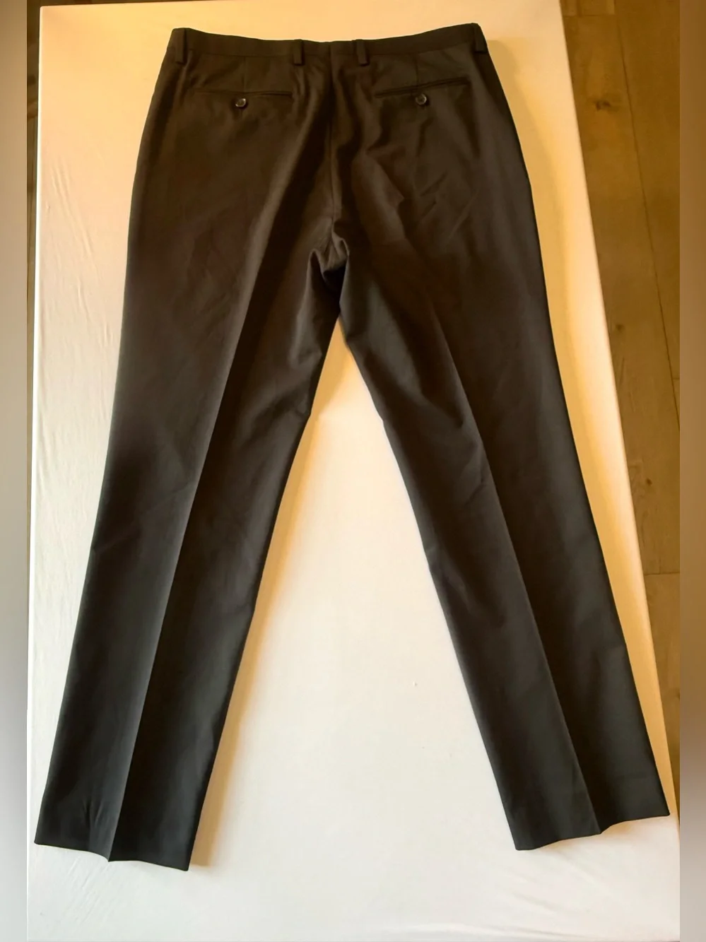 Banana Republic Marzotto Super 120S Wool Dress Pants Men's 34 X32 Black Slim Fit